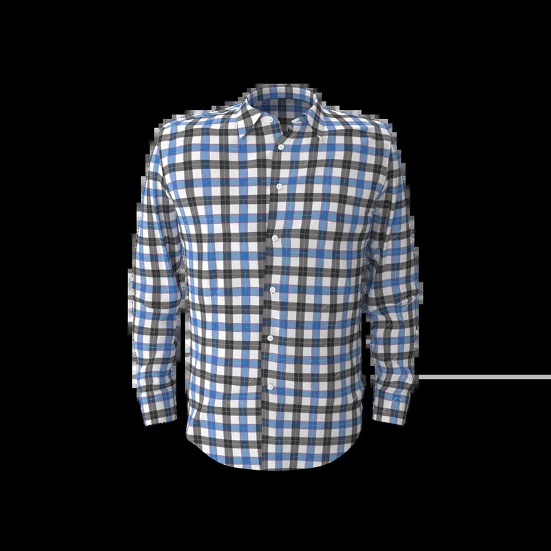 Men's Blue & Black Check Shirt