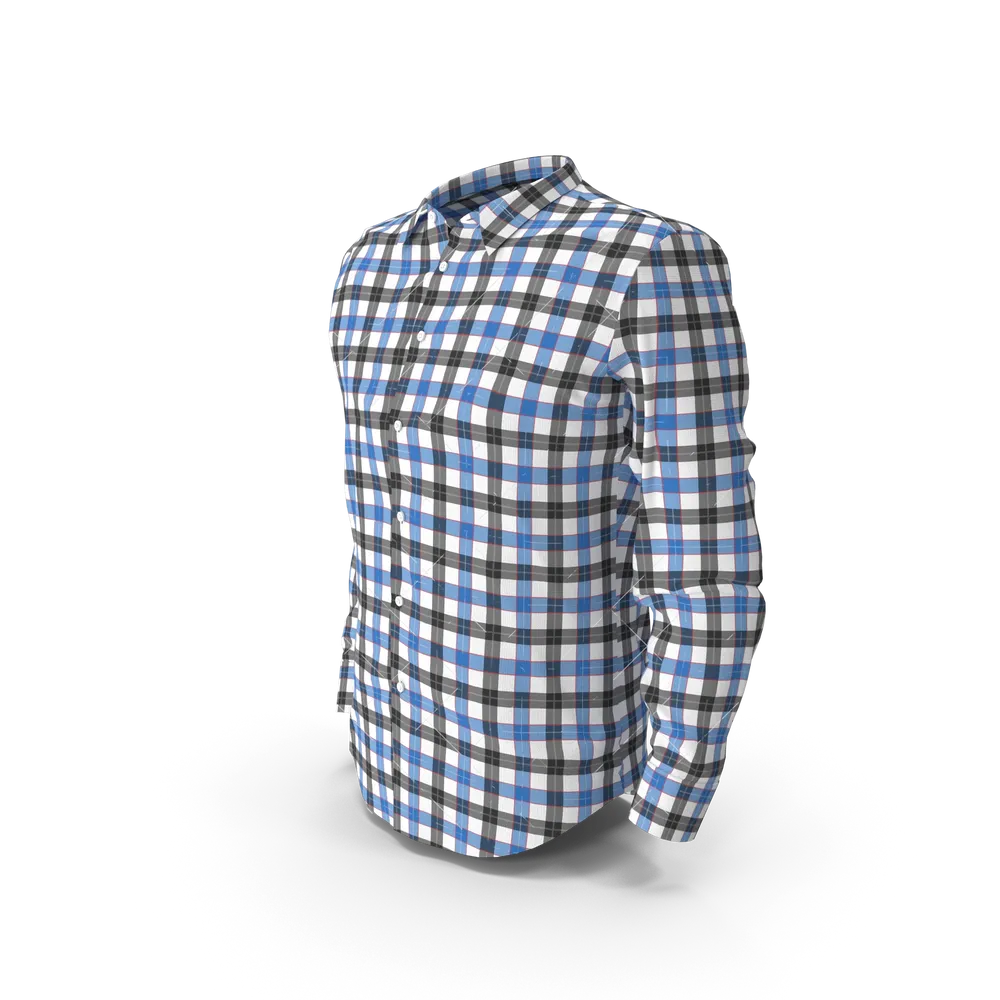 Men's Blue & Black Check Shirt