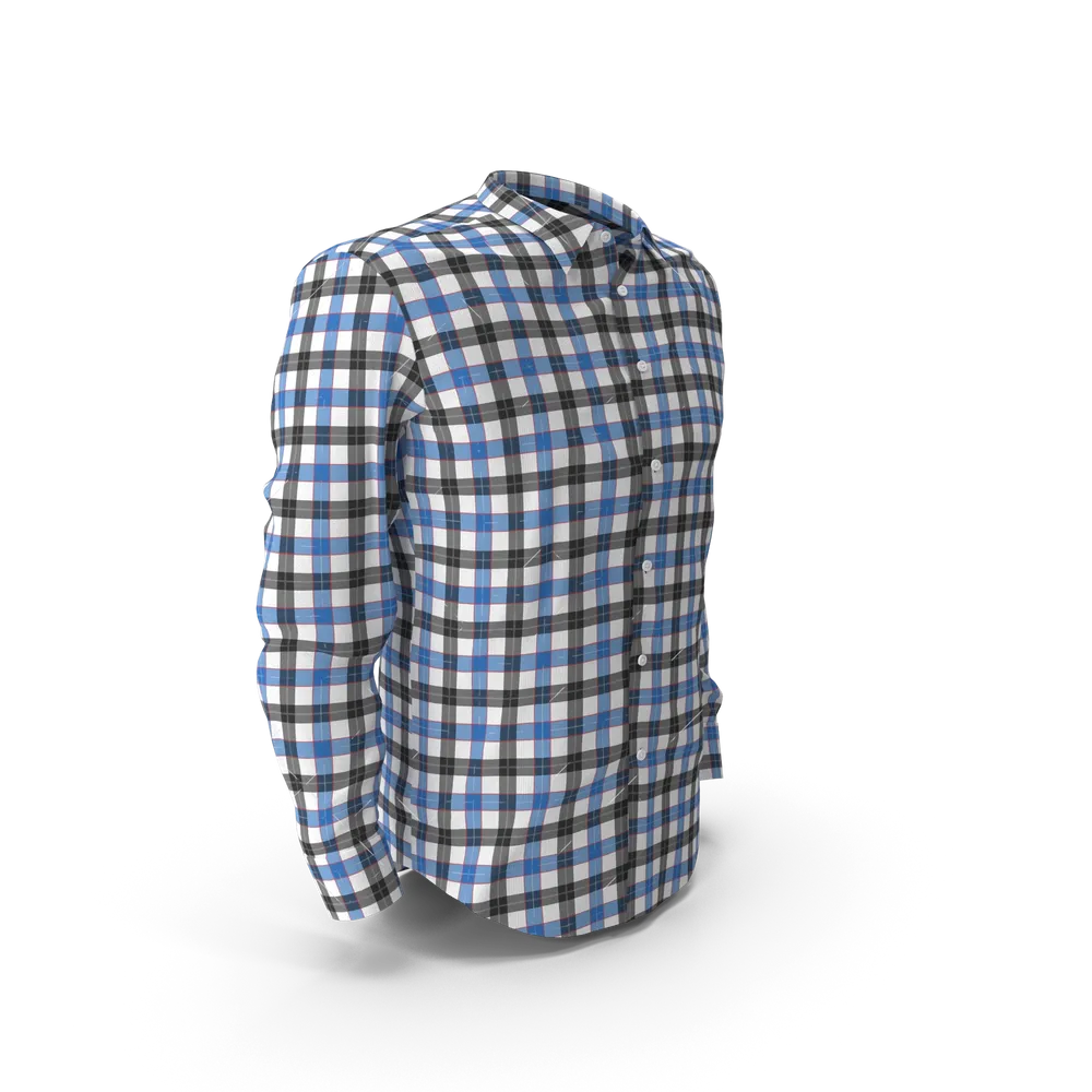 Men's Blue & Black Check Shirt