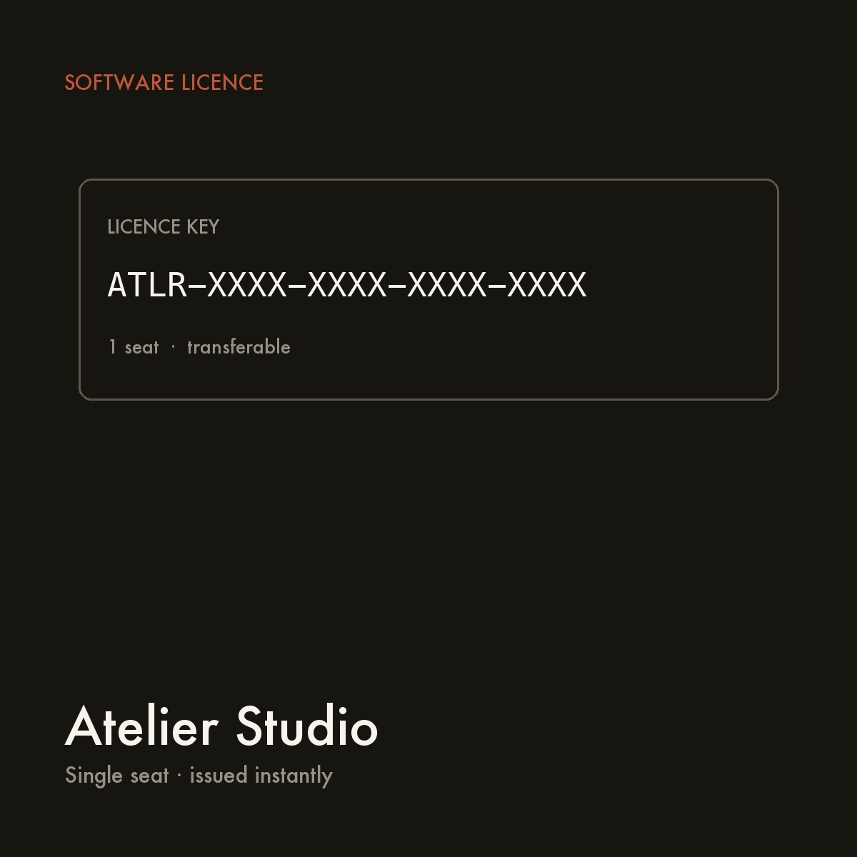 Atelier Studio — Single Seat Licence