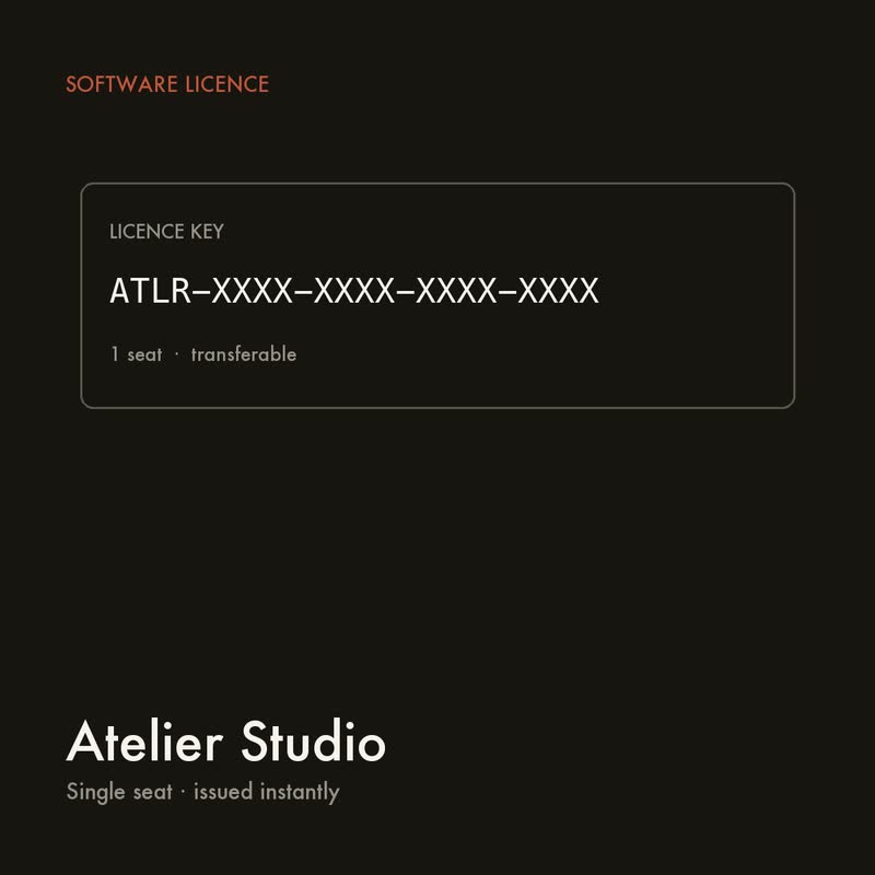Atelier Studio — Single Seat Licence