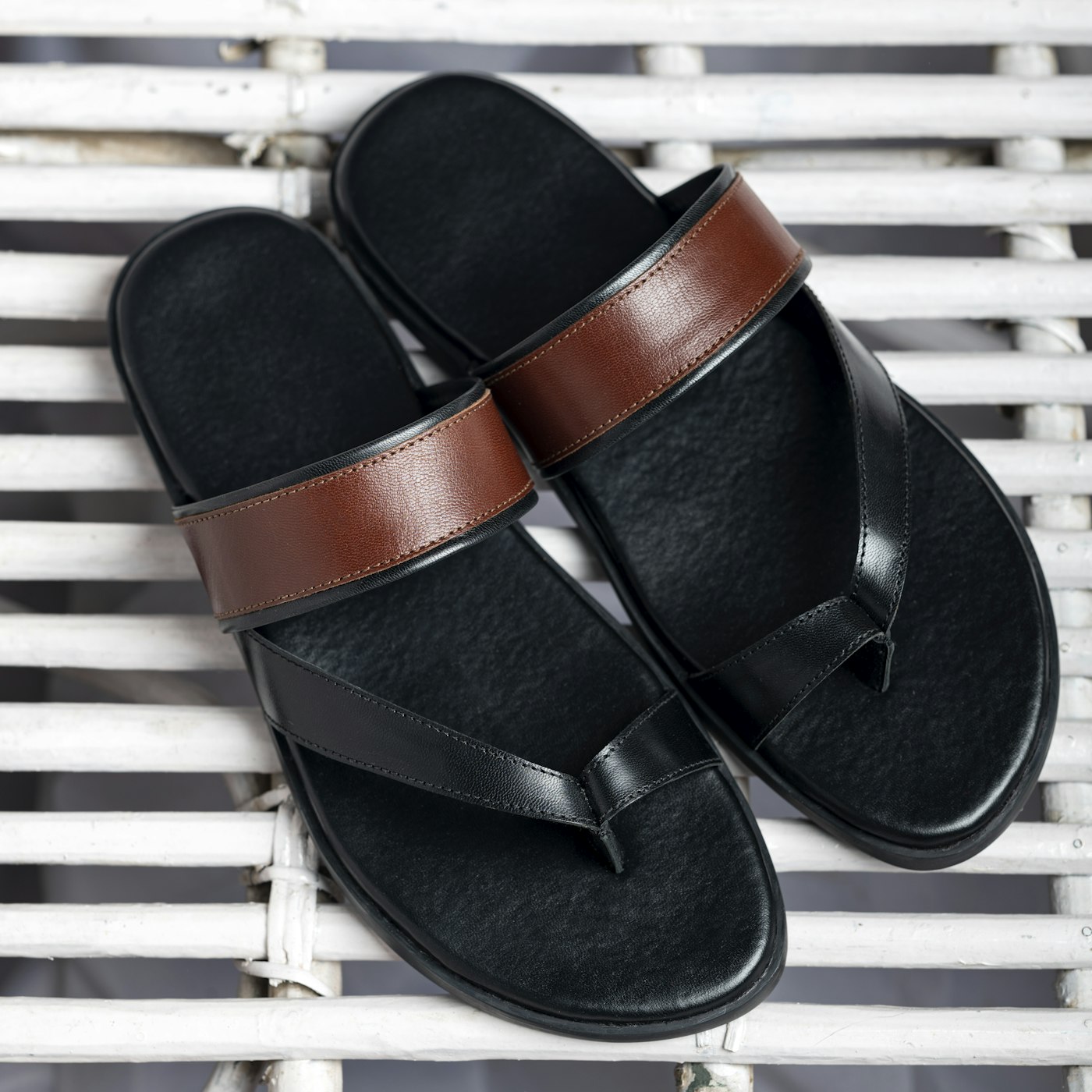 Leather Slide Sandals